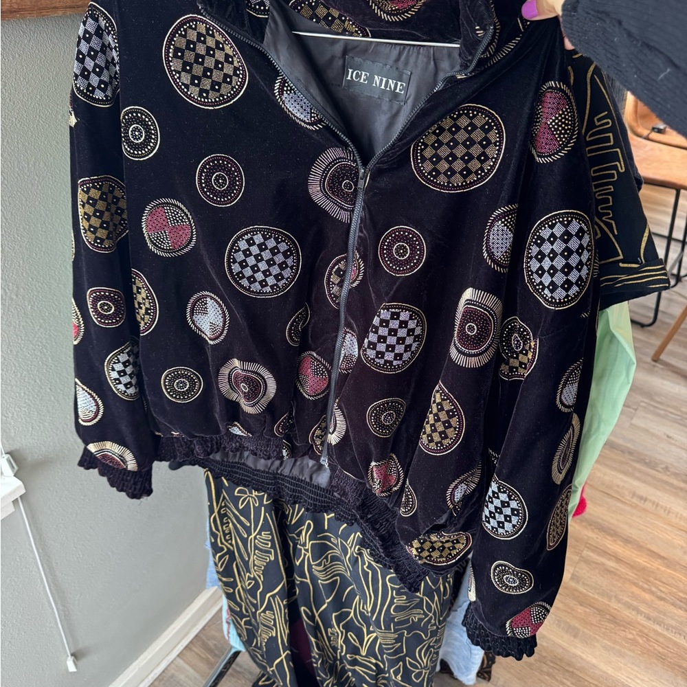 Black Patterned Women's Jacket